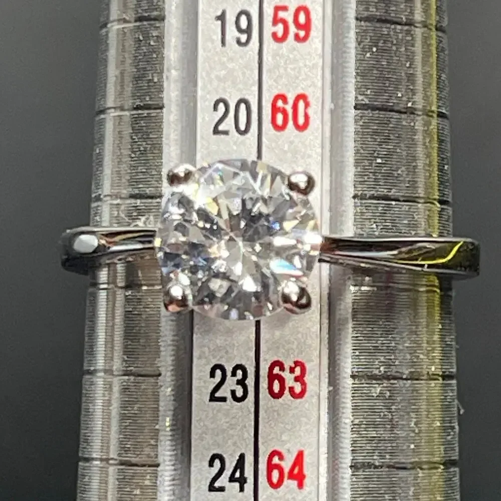 Avon Solitaire Clear CZ Ring Size 10 Signed Vtg